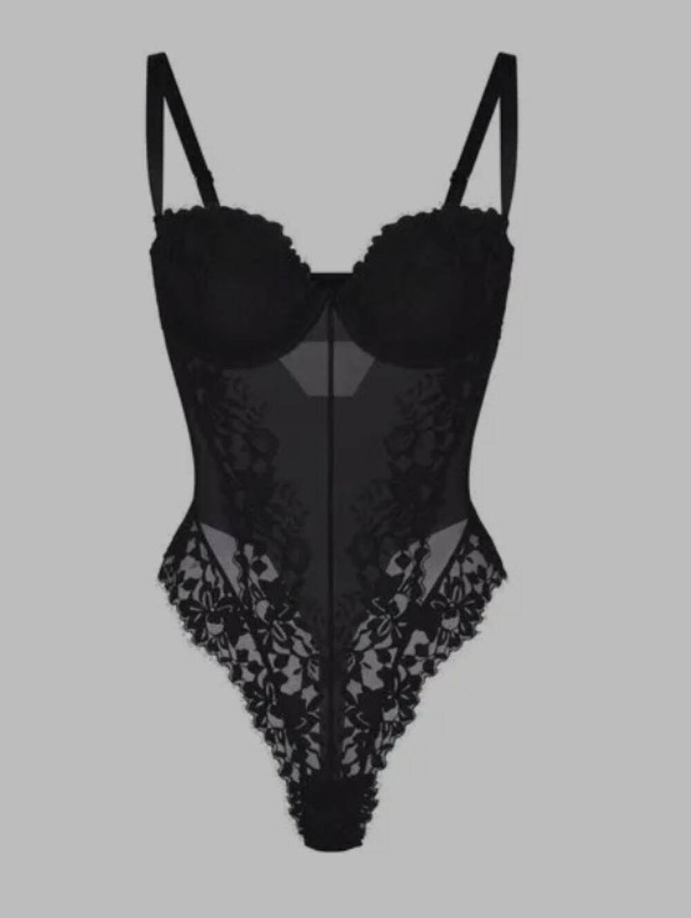 #700 SKIMS Lace Lined Balconette Thong Bodysuit M